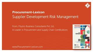 Supplier Development Risk Management from Procurement Lexicon [upl. by Nimocks]