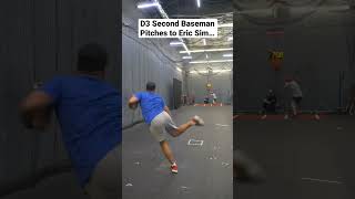 When A COLLEGE Baseball Player PITCHES To A Professional Baseball Player shorts [upl. by Ardnued]