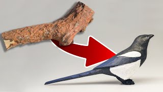 This Is the EASIEST Whittling Possible Bird From a Branch Tutorial [upl. by Felic]