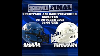 DBL2 Allgäu Comets vs Schwäbisch Hall Unicorns  08102023 [upl. by Eimat640]