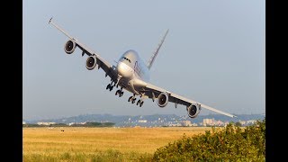 Crazy Crosswinds And Wet Runway Landings Airbus A380 Vs Boeing 747 [upl. by Gorga77]