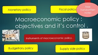 Macroeconomic policy objectives and its control  instruments of macroeconomic policy [upl. by Apicella]