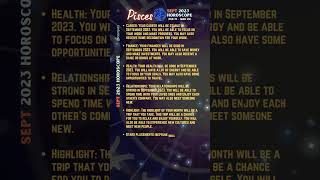 Pisces Horoscope For September 2023 [upl. by Nealy506]