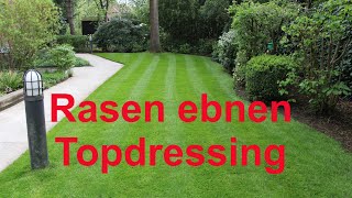 Rasen ebnen  Rasen Topdressing Rasenerde  Levelrake  Rasensäen  Sankraupe  NewWonder555 🌻 [upl. by Neeruam154]