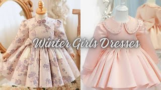 Beautiful winter dresses collection 👗🎀  Little girls frocks  latest designs of girls dresses 🥰😍 [upl. by Asenad]