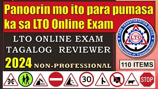 2024 TAGALOG LTO NONPROFESSIONAL ONLINE EXAM REVIEWER [upl. by Cornelie928]