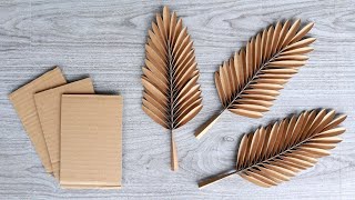 CARDBOARD REALISTIC LEAVES  DIY Home Decor Ideas  Paper Leaves  Arts amp Crafts [upl. by Kenaz]