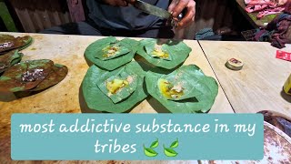 my tribe most addictive substance 🍃🍃🍃PAAN  Tribal Food [upl. by Kerat]