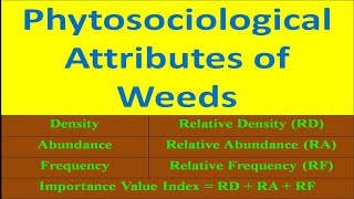 Phytosociological Attributes of Weeds [upl. by Acessej119]