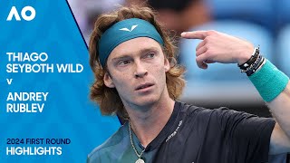 Thiago Seyboth Wild v Andrey Rublev Highlights  Australian Open 2024 First Round [upl. by Beyer]