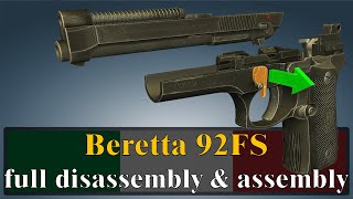 Beretta 92 full disassembly amp assembly [upl. by Anirtek]