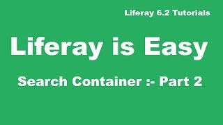 Liferay Tutorial 36  Search Container in Liferay Part 2 [upl. by Shiri]