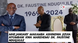 JANUARY MAKAMBA ASHINDWA JIZUIA NYUMBANI KWA MAREHEMU DKFAUSTINE NDUGULILE AMWAGA MACHOZI [upl. by Aiekal]