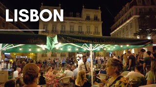 Summer Night Walk from Chiado to Rossio in Lisbon PORTUGAL [upl. by Gautea]