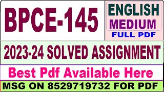 bpce 145 solved assignment 202324  bpce 145 solved assignment 2024 in English  bpce 145 english [upl. by Sadler]