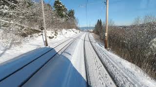 TRAM DRIVERS VIEW Sunny Winter Day Downhill Gråkallbanen 26022020 [upl. by Giovanni27]