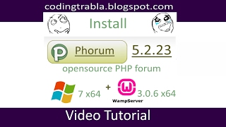 Install Phorum 5223 forum with WampServer 306 on Windows 7 localhost byAO [upl. by Cohn42]