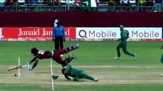 Ahmed Shehzad Serious Injured During Pakistan Vs West Indies 2017 [upl. by Amalita]