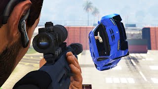 SNIPE THE FLYING STUNTER GTA 5 Funny Moments [upl. by Nessej]