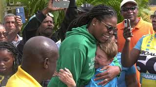 Jonquel Jones Arrival on Grand Bahama [upl. by Tihw]