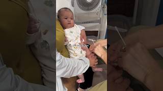 Cutebaby 🧚 Baby vaccine action at hospital 🏥 to funny I baby love cute family shots funny [upl. by Acissehc839]