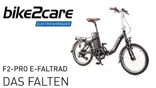 Auf und Zusammenfalten vom E Faltrad F2 PRO von bike2care [upl. by Hanoj]