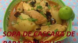 RICA SOPA DE CASCARA DE PAPA CON POLLO LOS ANGELES COCINAN [upl. by Angus]