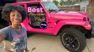 4 Must Have Jeep Wrangler Mods  Amazon Finds  Pink Jeep [upl. by Zeugirdor]