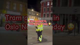 Tram accident in Norway today in Oslo oslotramaccident norwaytramaccident oslotrainaccident [upl. by Ateiluj373]