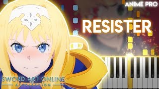 RESISTER  Sword Art Online Alicizationseason 3 OP 2 synthesia piano tutorial ASCA [upl. by Alel]