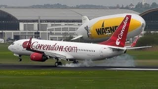 Corendon Airlines Boeing 737800 TCTJG landing in Friedrichshafen FDH HD [upl. by Ji]