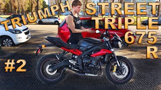 Review Triumph Street Triple 675 R 36 000 KM Parte 2  QuickShifter  Flyscreen Update [upl. by Meeki48]