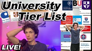 LIVE UK UNIVERSITY TIER LIST  University Rankings Done by Students [upl. by Madanhoj212]