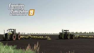 FS19 Timelapse 59 Большое поле  большая техника Claas Xerion 5000 amp John Deere 9620 культивация [upl. by Ahsirtak]