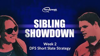 Sibling Showdown  Week 2 Daily Fantasy Short Slate Strategy [upl. by Airym]