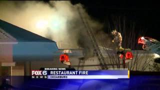 Fire crews battle restaurant fire in Cedarburg [upl. by Ori215]