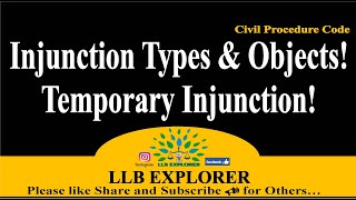 🎯Injunction  Types  Object  Temporary amp Permanent Injunction Principles Of Injunction [upl. by Lybis]