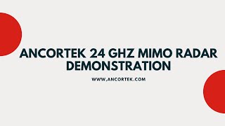 2020 Radarcon Ancortek SDR KIT 2400T2R4 MIMO Radar Demonstration [upl. by Aziar732]