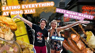 EATING EVERYTHING AT NINGXIA NIGHT MARKET ft RainaHuang  Extreme Night Market Tour in Taipei [upl. by Vig]