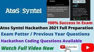 Atos Syntel Coding Preparation  Coding Tips  Hackathon  Exam Pattern  Previous Year Questions [upl. by Iney]