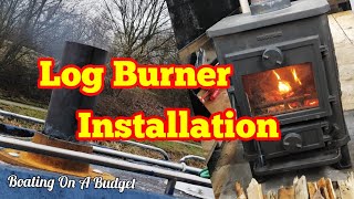 How to INSTALL a Morso Squirrel Log Burner and Flue on a narrowboat [upl. by Keir]