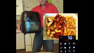 Functional Test GOURMETMAXX Air Fryer RA001Grill French fries Chicken wings Sausages [upl. by Lonier72]