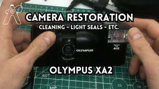 Restoring and Upgrading Olympus XA2 New Light Seals and Fresh Cleaning [upl. by Lrad]