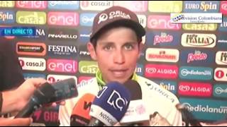 Esteban Chaves Agradece a Rigo Uran amp Colombia  Giro de Italia  Etapa 20  28052016 [upl. by Rhines]