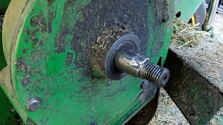 John Deere 1209 Wobble Box Belt Pulley Drive and Shaft Repair [upl. by Booth]