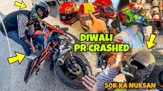 Diwali Celebration ke din hua CRASH😭 New Ktm Rc390 CRASHED on Diwali Preparation for Ladakh Ride [upl. by Llerreg852]