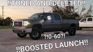 TUNED AND DELETED LMM DURAMAX 4X4 BOOSTED LAUNCH [upl. by Edrock296]