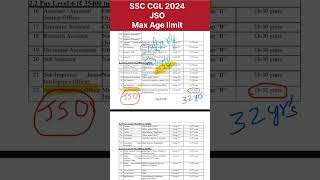 SSC CGL Age limit 202432 years JSOsscssc cglcglchslcgl2024shorts [upl. by Nikolos33]