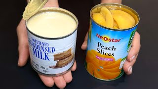 Beat condensed milk with peaches The best nobake summer dessert [upl. by Asus870]