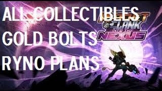 Ratchet amp Clank All Collectibles Gold Bolts Ryno Plans Locations Guide Gold Rush Trophy [upl. by Aihsia]